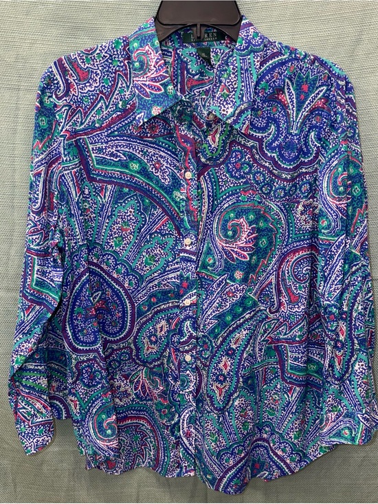 Lauren Ralph Lauren Tops - Lauren Ralph Lauren Paisley Button-Down Shirt in Blue, Green & Purple